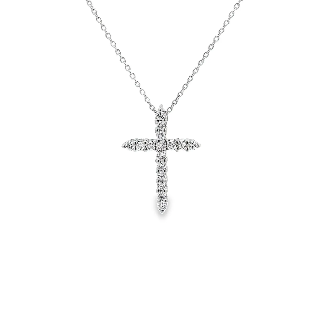 WD1319 White Gold and Diamond Cross Necklace