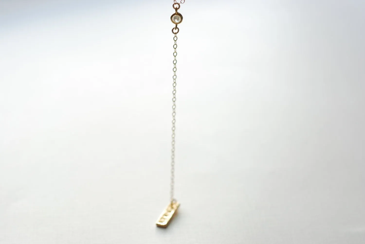 Wholesale Gold Lariat Necklace, Y Gold filled Necklace, Cz Diamond Necklace, Bar Lariat Necklace