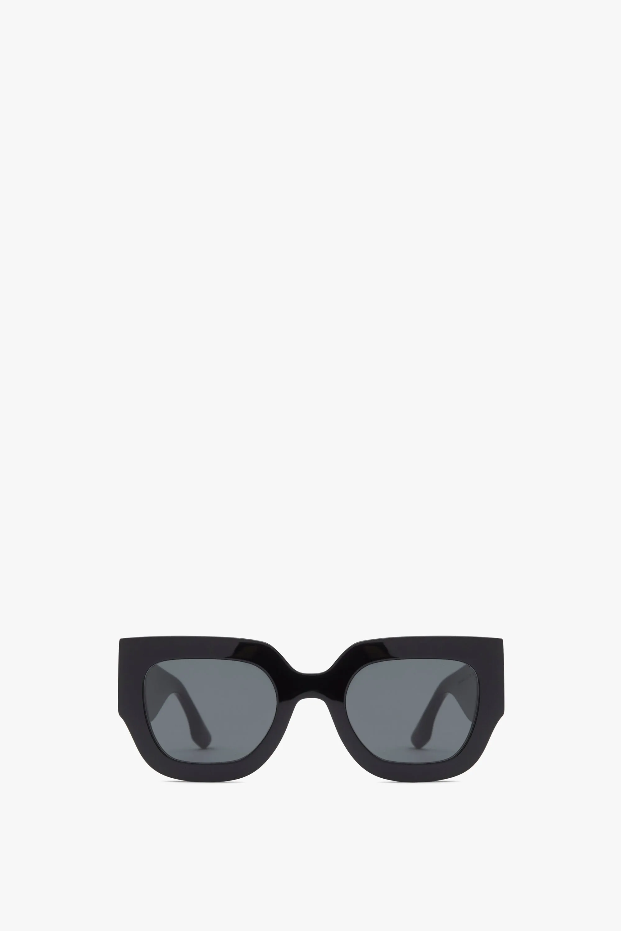 Wide Flat Square Sunglasses in Black