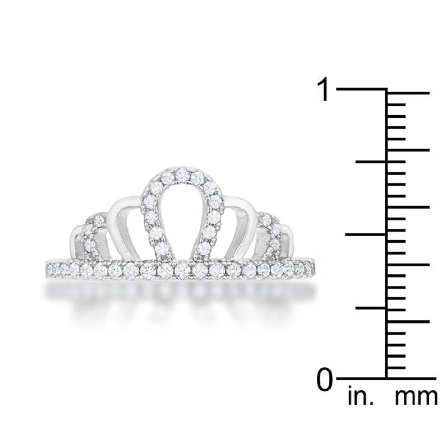 WildKlass 0.2ct Rhodium Plated Simple Crown Ring