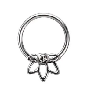 WILDKLASS 316L Stainless Steel Flower Snap-in Captive Bead Ring