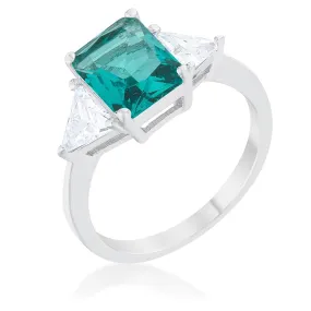 WildKlass Classic Aqua Rhodium Plated Engagement Ring