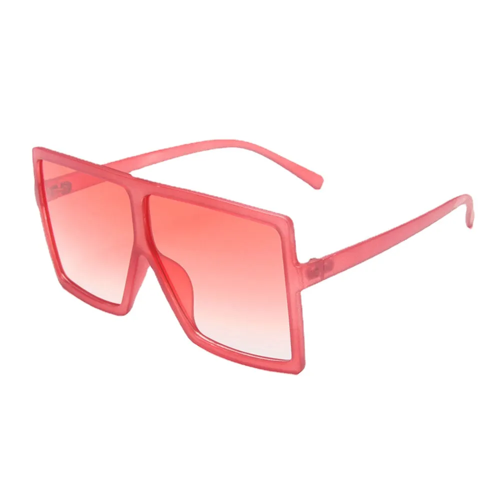 Women Plus Size Frame Square Shape Multi-color Fashion Personality UV Protection Sunglasses