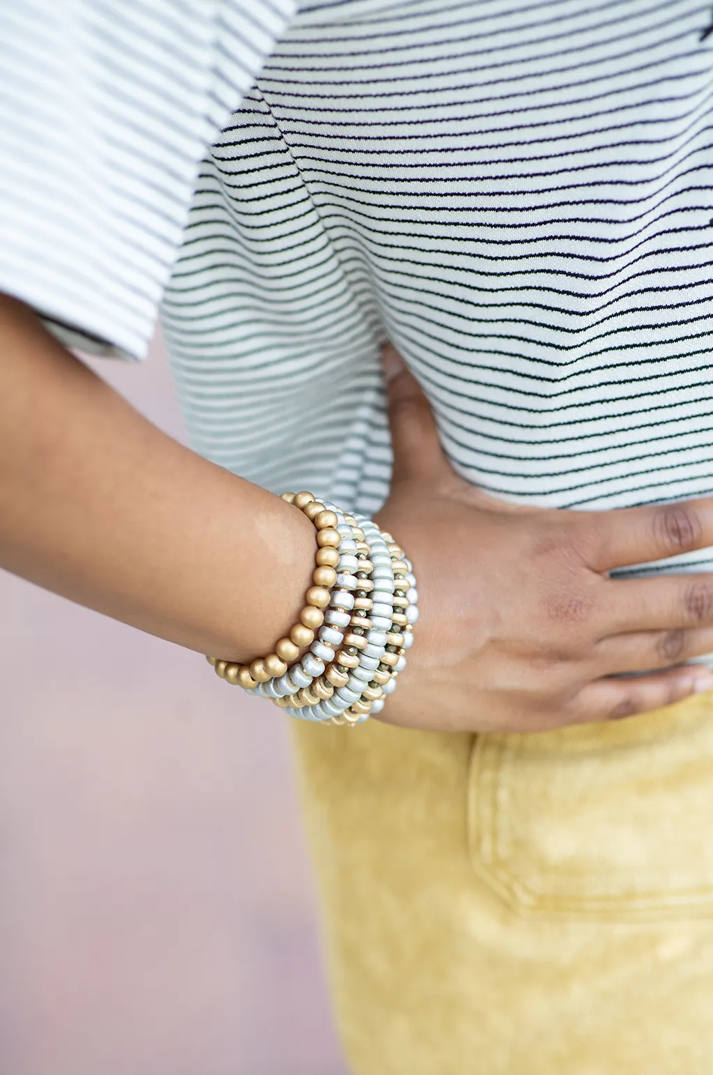 Wooden Bead Bracelet Plain by Annie Claire Designs (singles)