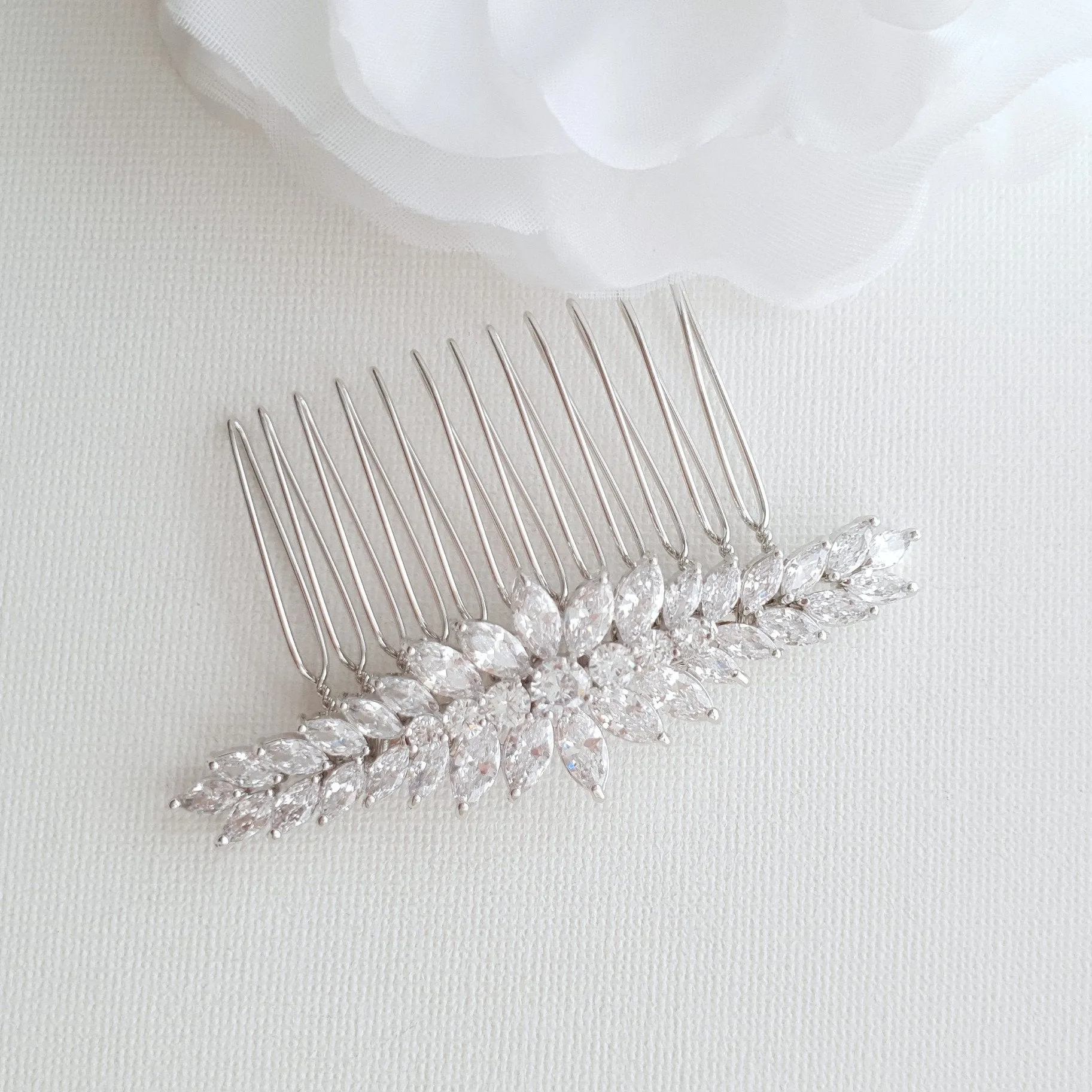 Yellow Gold Hair Comb for Wedding-Giselle