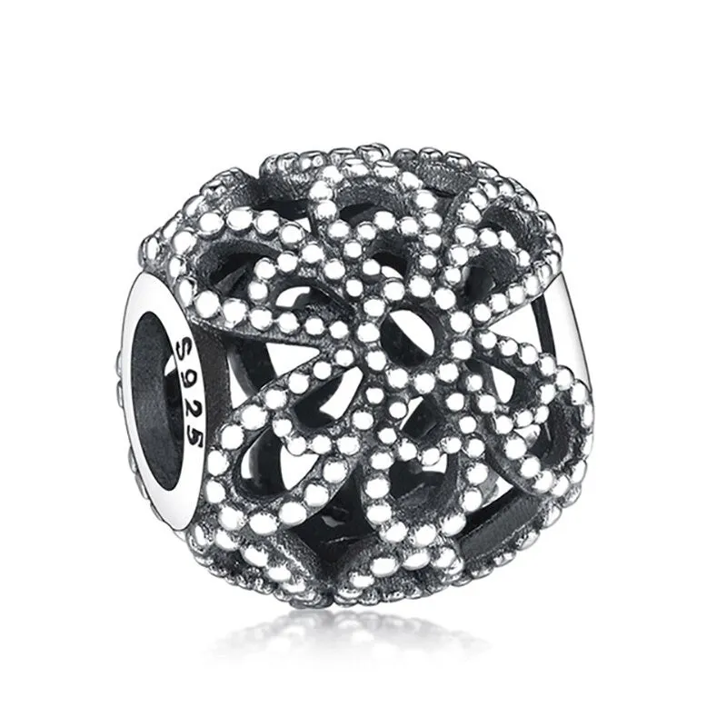 Zircon Sterling Silver Black Beads For Women DIY Jewelry