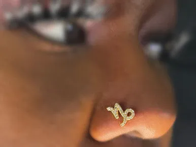 Zodiac Sign Nose Stud Piercing Jewelry